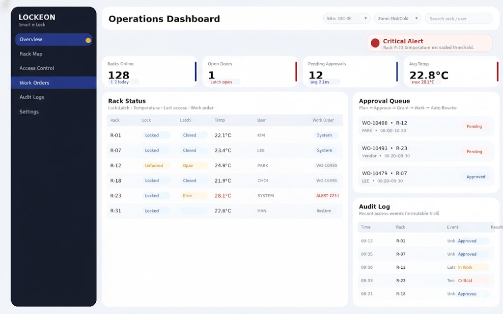 통합 관제 대시보드 예시